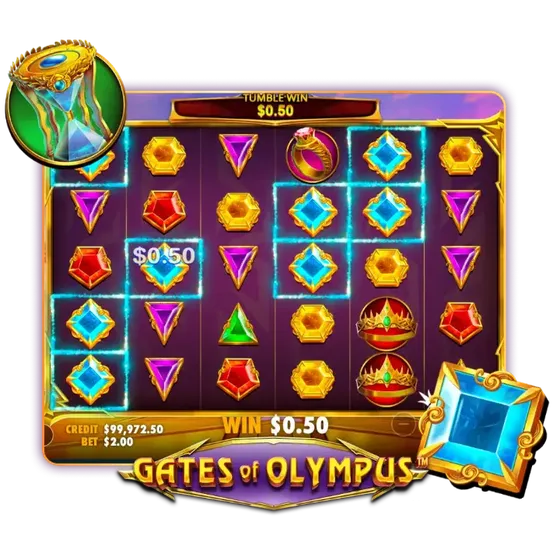 Gates of Olympus reels with gems and a multiplier