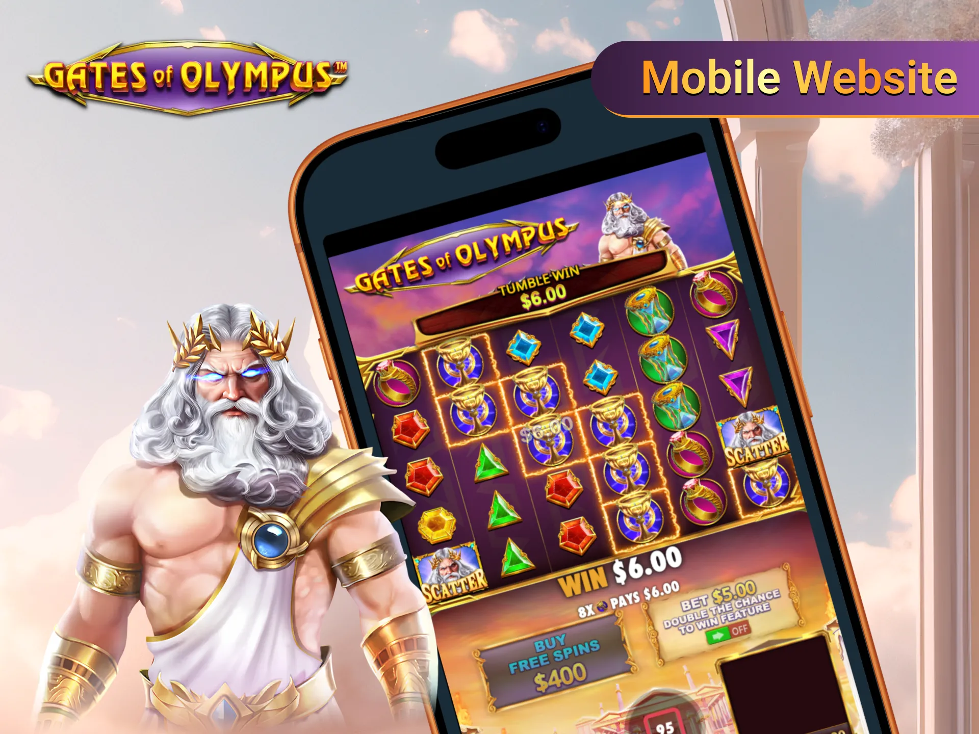 Gates of Olympus play via mobile site anywhere anytime.